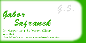gabor safranek business card